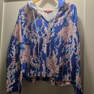 Lilly Pulitzer Blue and Pink Hoodie
